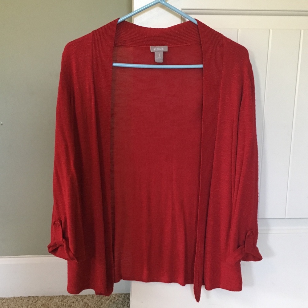 Chico’s Red Cardigan